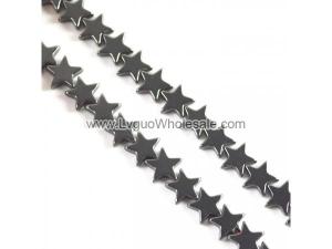 Non magnetic Hematite Beads, Star, different size for choice, black, Hole:Approx 0.8mm, Length:Approx 16 Inch, Sold By Strand